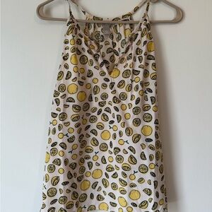 Banana Republic Lemon Print Blouse - Yellow and White